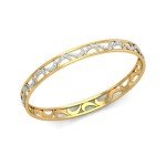 Fashionable Crescent Diamond Bangles In Pure Gold By Dhanji Jewels