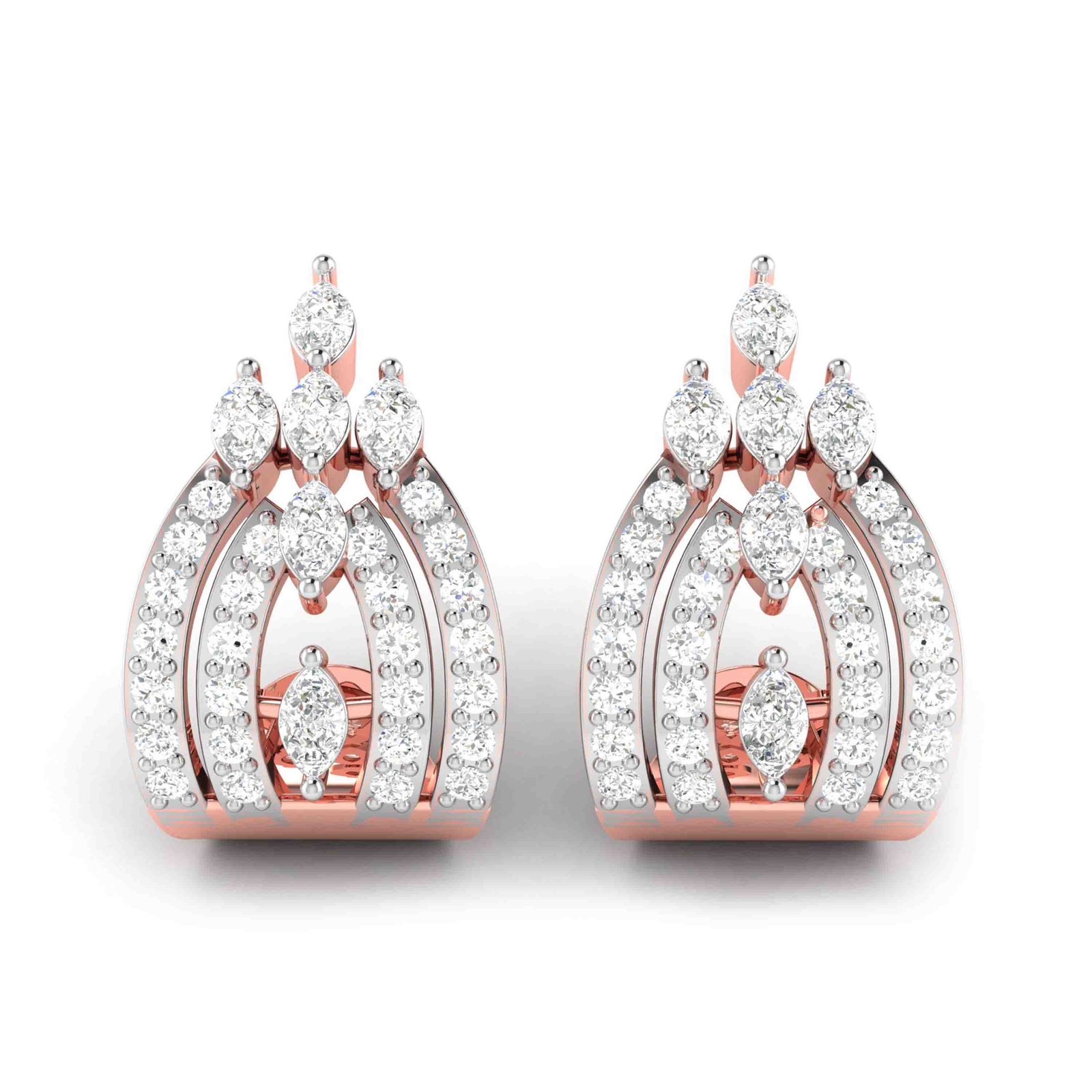 Crown's Crest Diamond Earring In Pure Gold By Dhanji Jewels