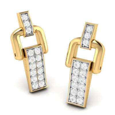 Fancy Earclip Diamond Earring In Pure Gold By Dhanji Jewels