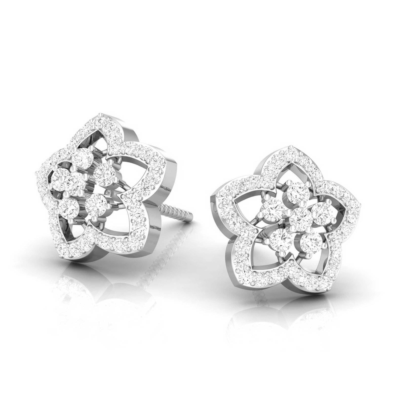 Mountain Laurel Diamond Earring In Pure Gold By Dhanji Jewels