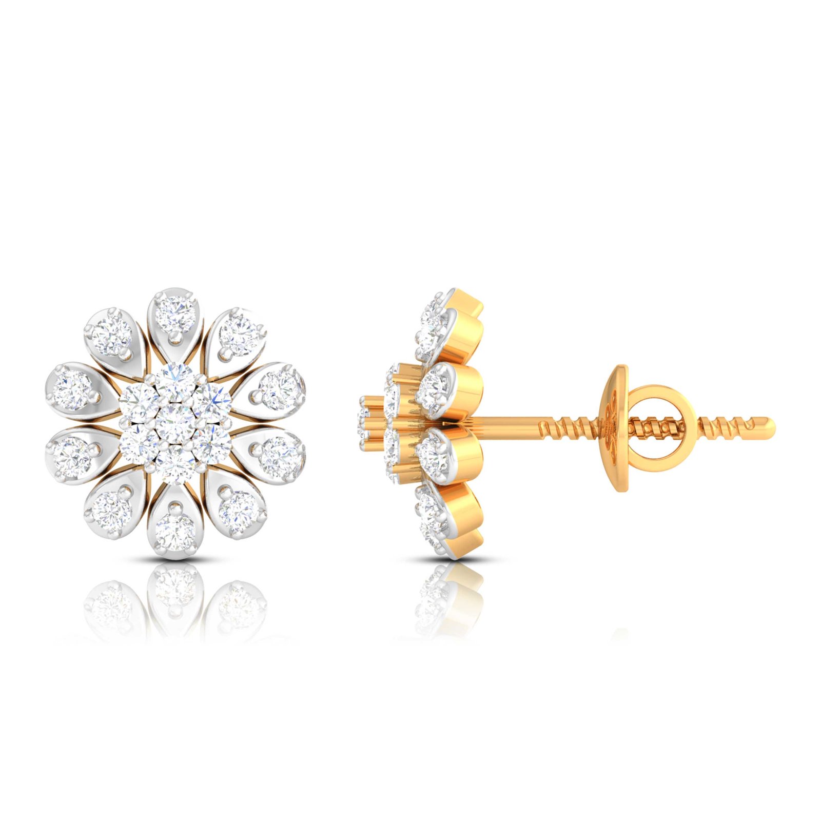Cymbalaria Diamond Earring in Pure Gold By Dhanji Jewels
