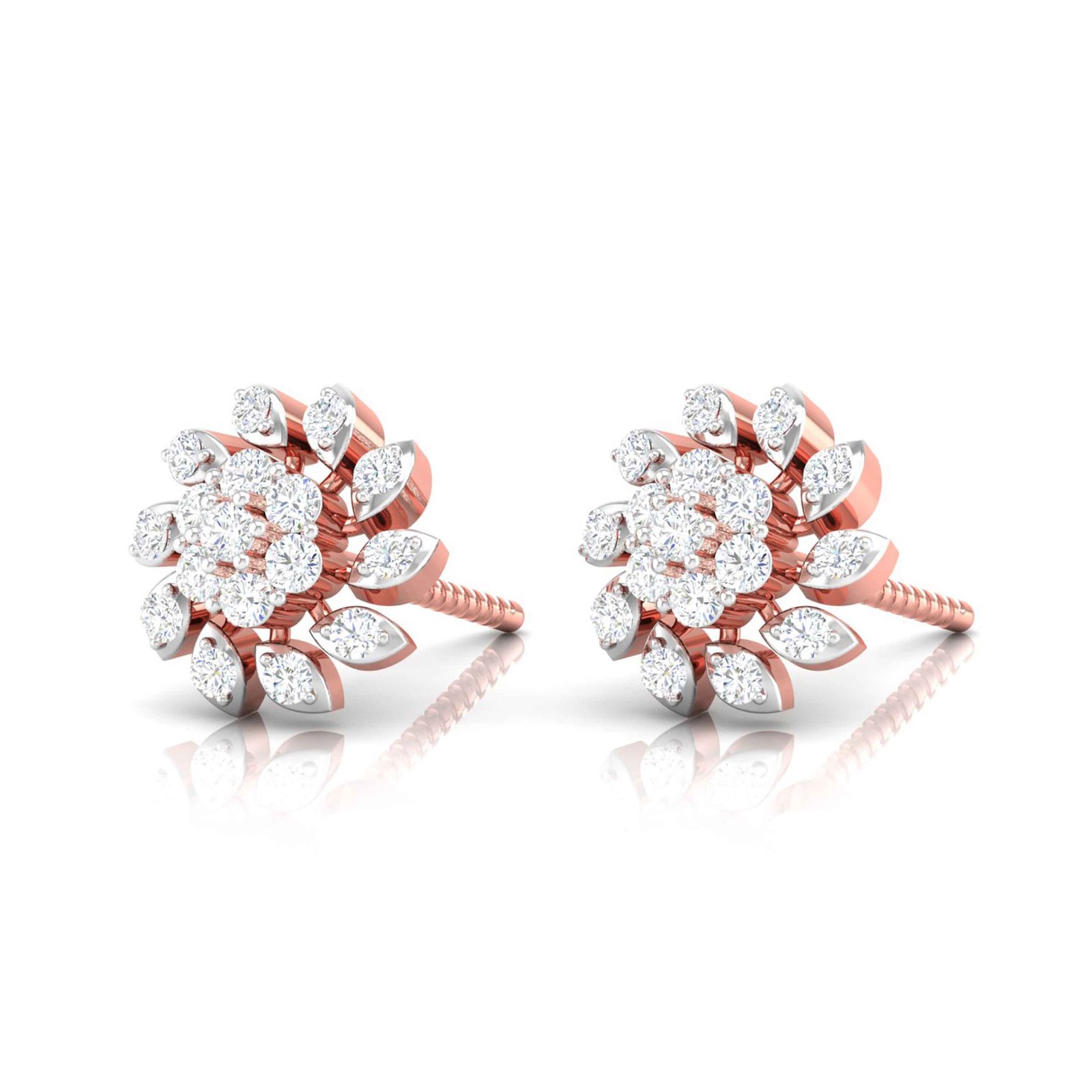 Candytuft Diamond Earring In Pure Gold By Dhanji Jewels