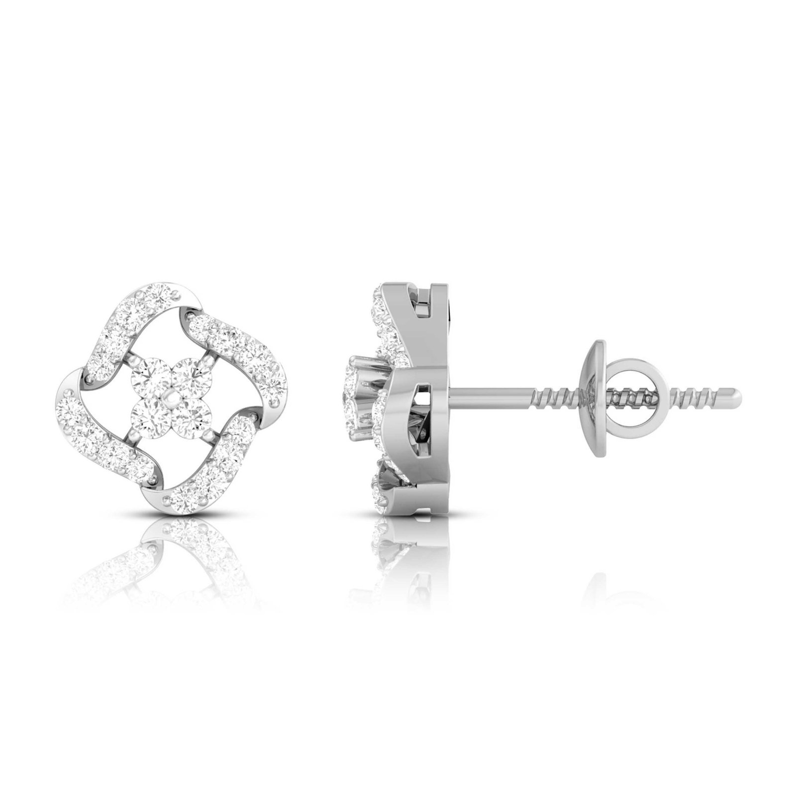 Moonflower Diamond Earring In Pure Gold By Dhanji Jewels