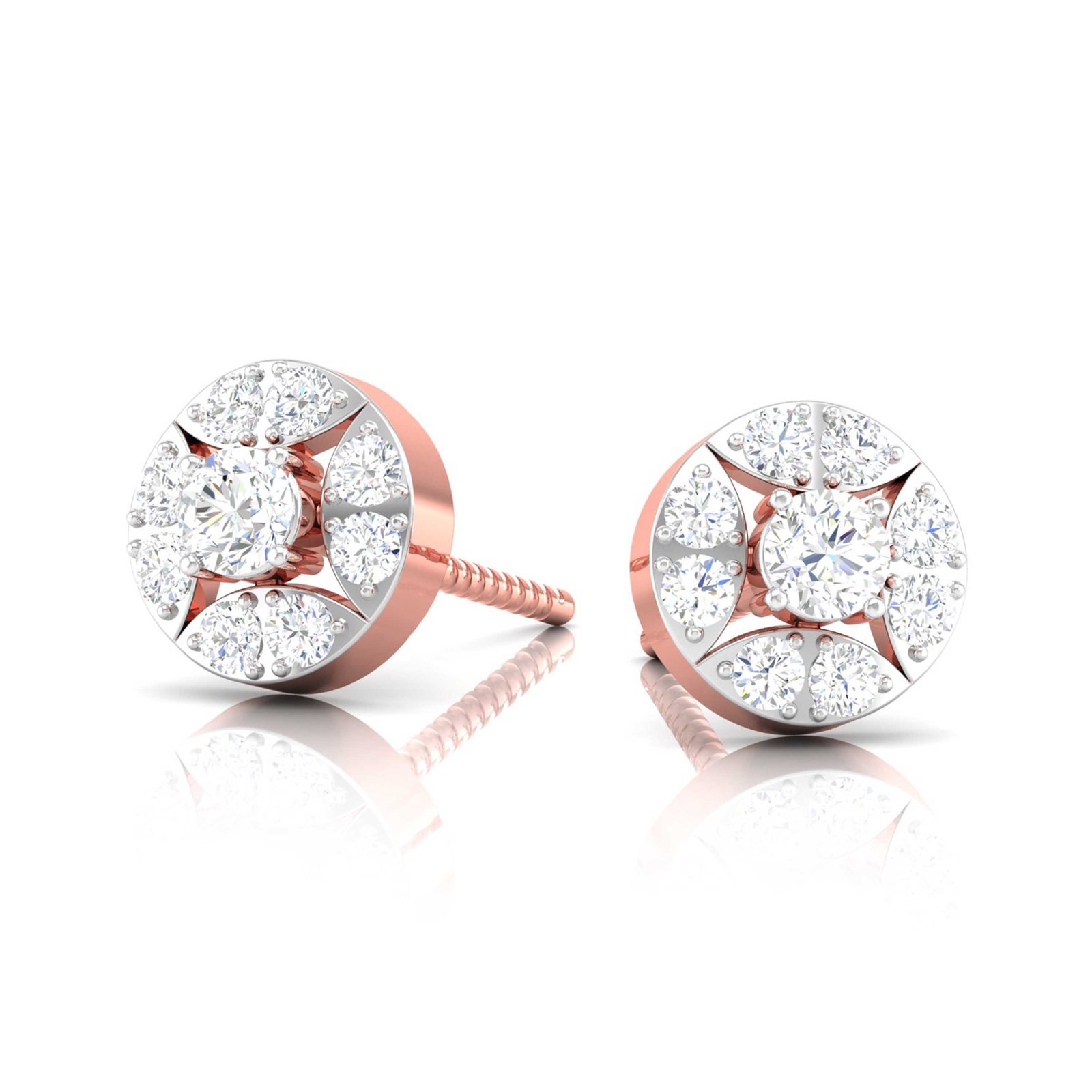 Luminous Circular Diamond Earring In Pure Gold By Dhanji Jewels