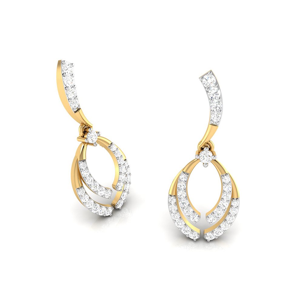 Magnetic Drop Diamond Earring In Pure Gold By Dhanji Jewels