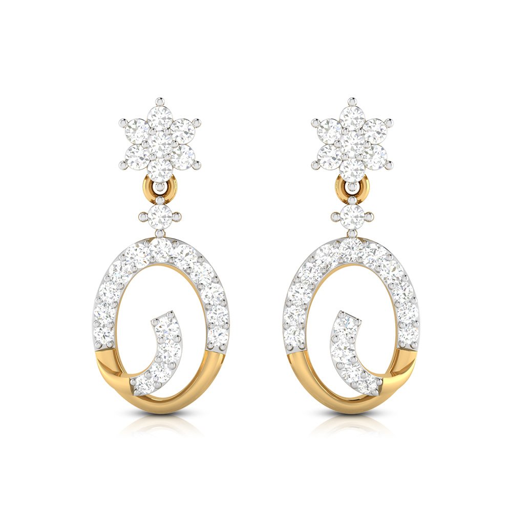 Modern Diva Diamond Earring In Pure Gold By Dhanji Jewels