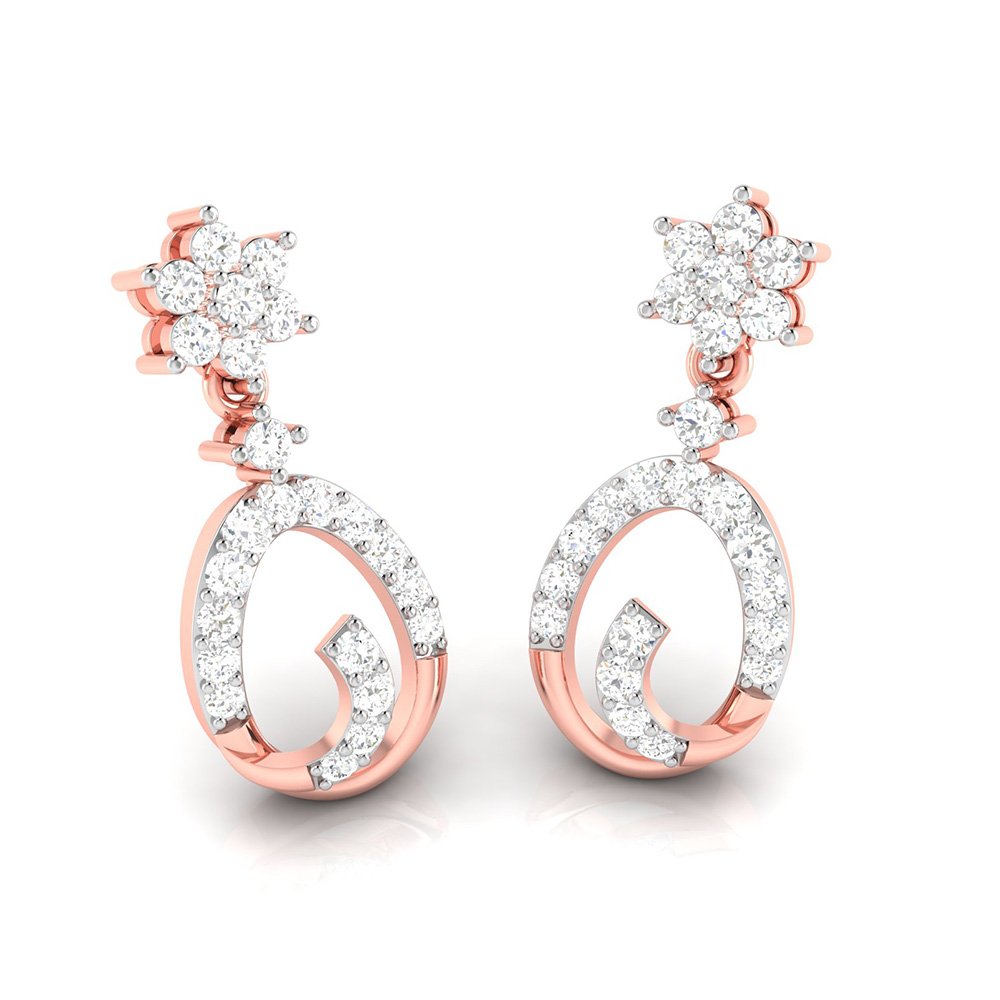 Modern Diva Diamond Earring In Pure Gold By Dhanji Jewels