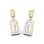 Partywear Stylish Diamond Earring In Pure Gold By Dhanji Jewels