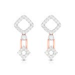 Tilted Elegant Square Diamond Earring In Pure Gold By Dhanji Jewels