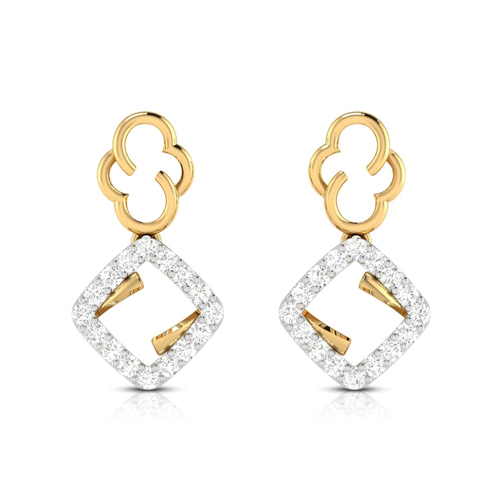 Modern Look Diamond Earring In Pure Gold By Dhanji Jewels