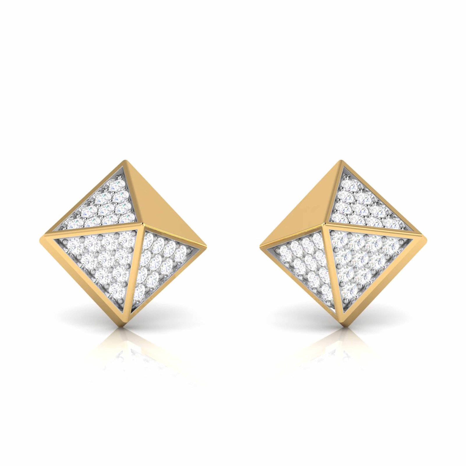 Spiked Pyramid Diamond Earring In Pure Gold By Dhanji Jewels
