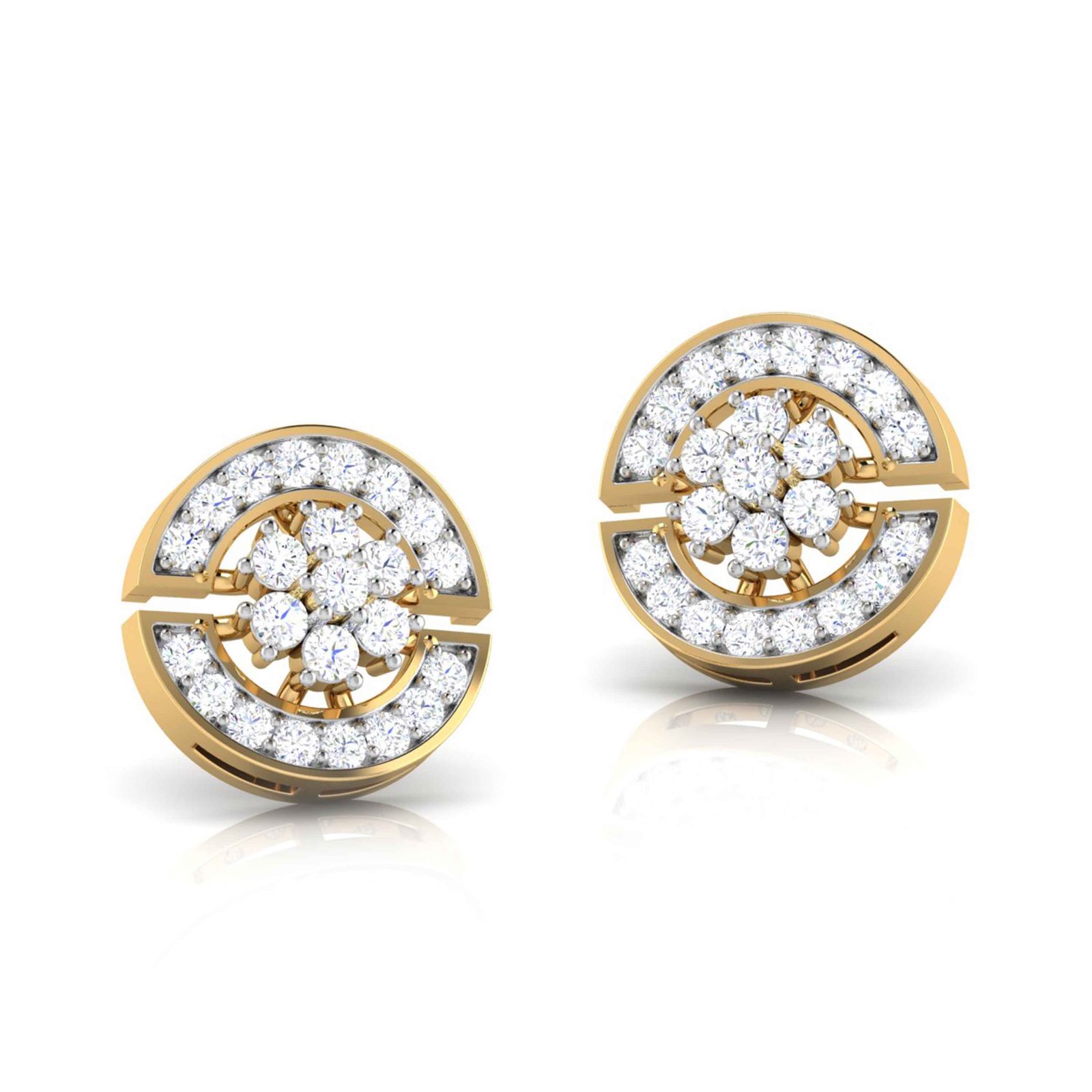 Floral Desire Diamond Earring In Pure Gold By Dhanji Jewels