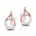 Pretty Petal Stud Diamond Earring In Pure Gold By Dhanji Jewels