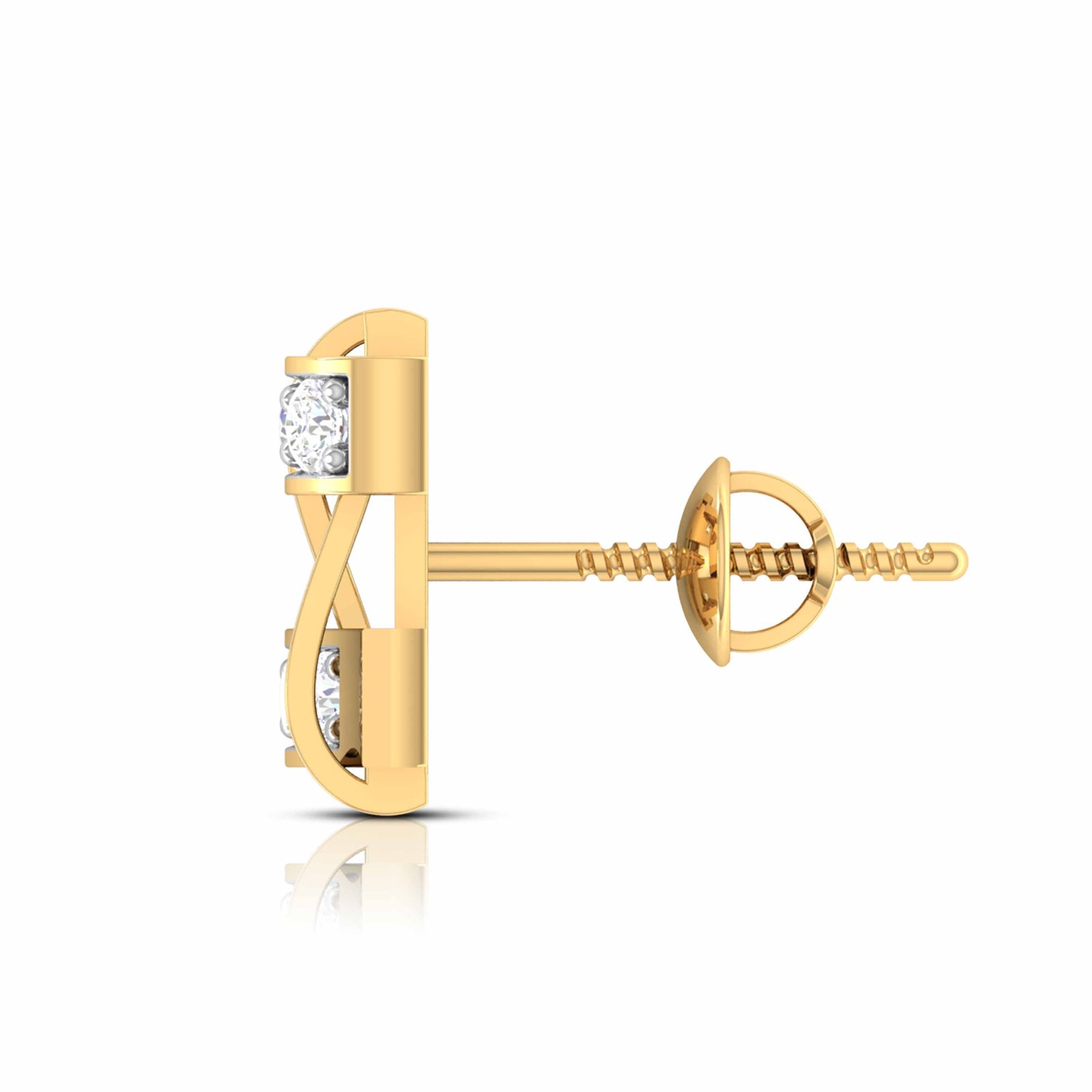 Enchanting Square Knott Diamond Earring In Pure Gold By Dhanji Jewels