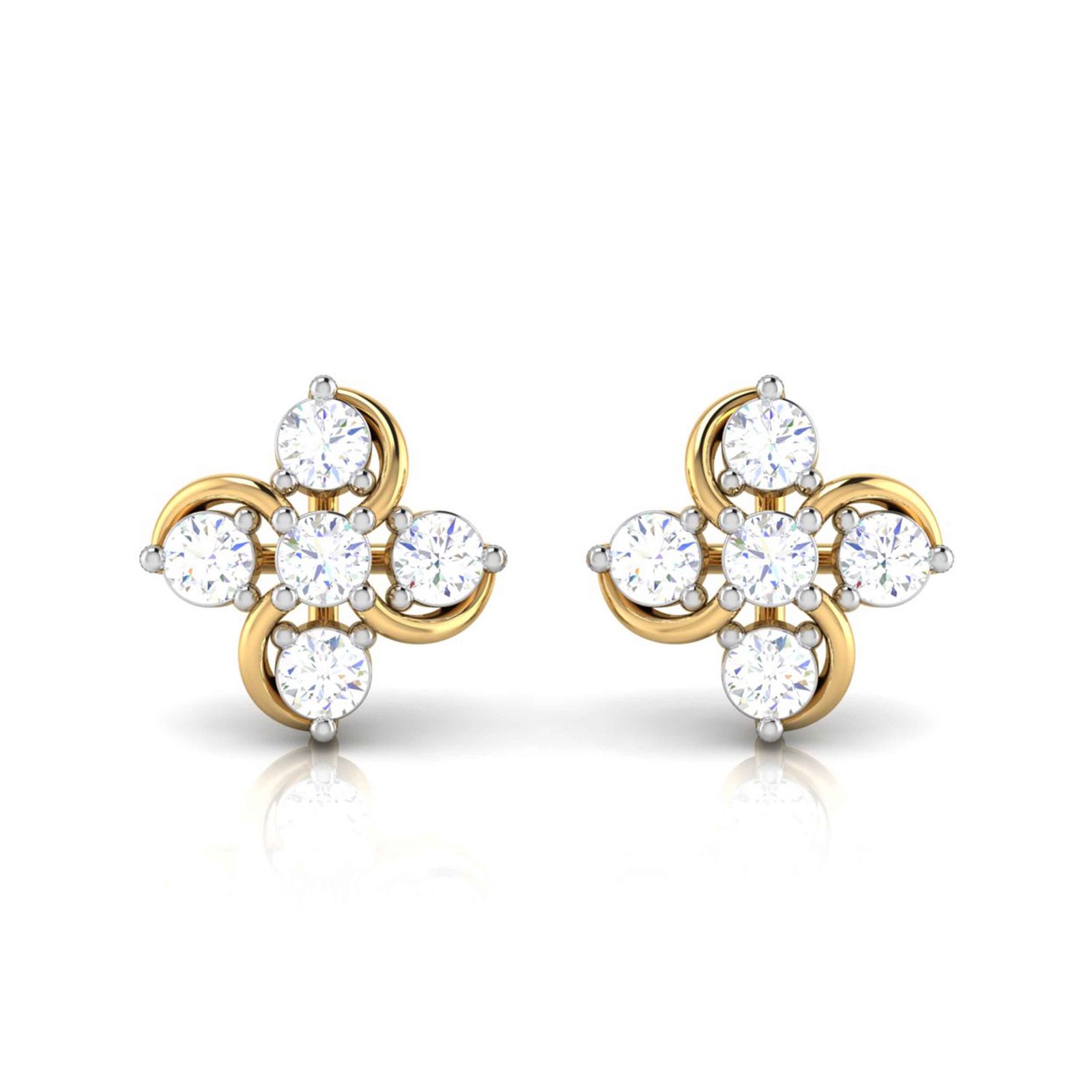 Flaunt Your Charm Diamond Earring In Pure Gold By Dhanji Jewels