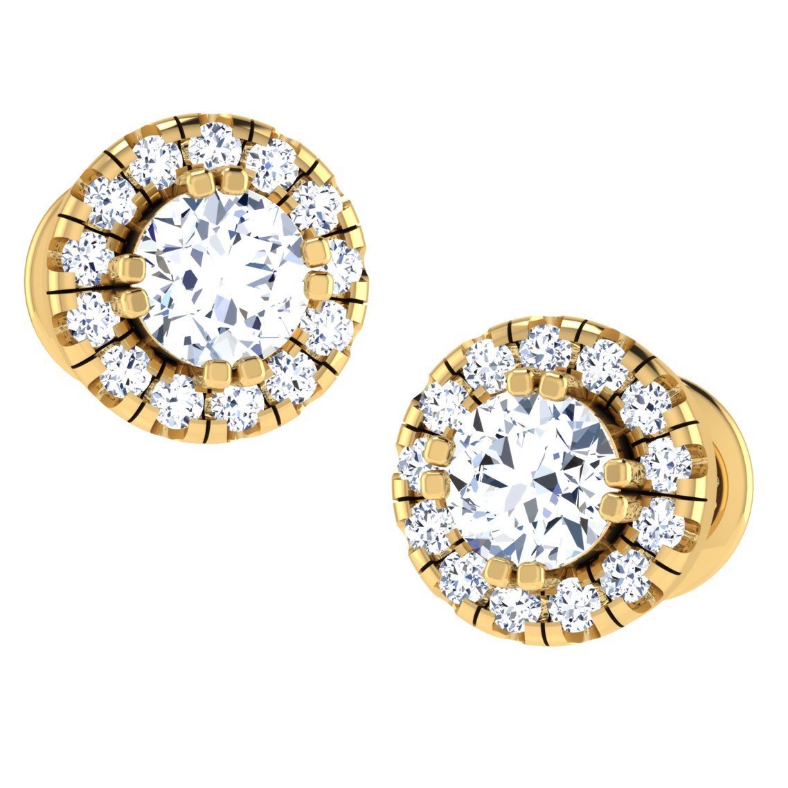 Luminous Crystal Solitaire Diamond Earring In Pure Gold By Dhanji Jewels