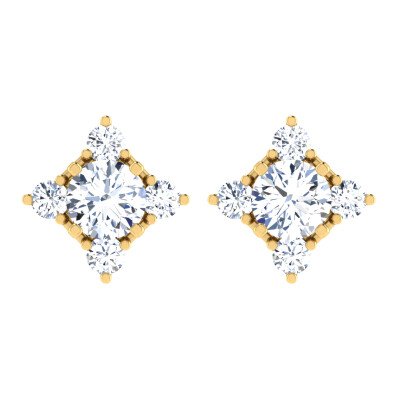 Priceless Crystal Diamond Earring In Pure Gold By Dhanji Jewels