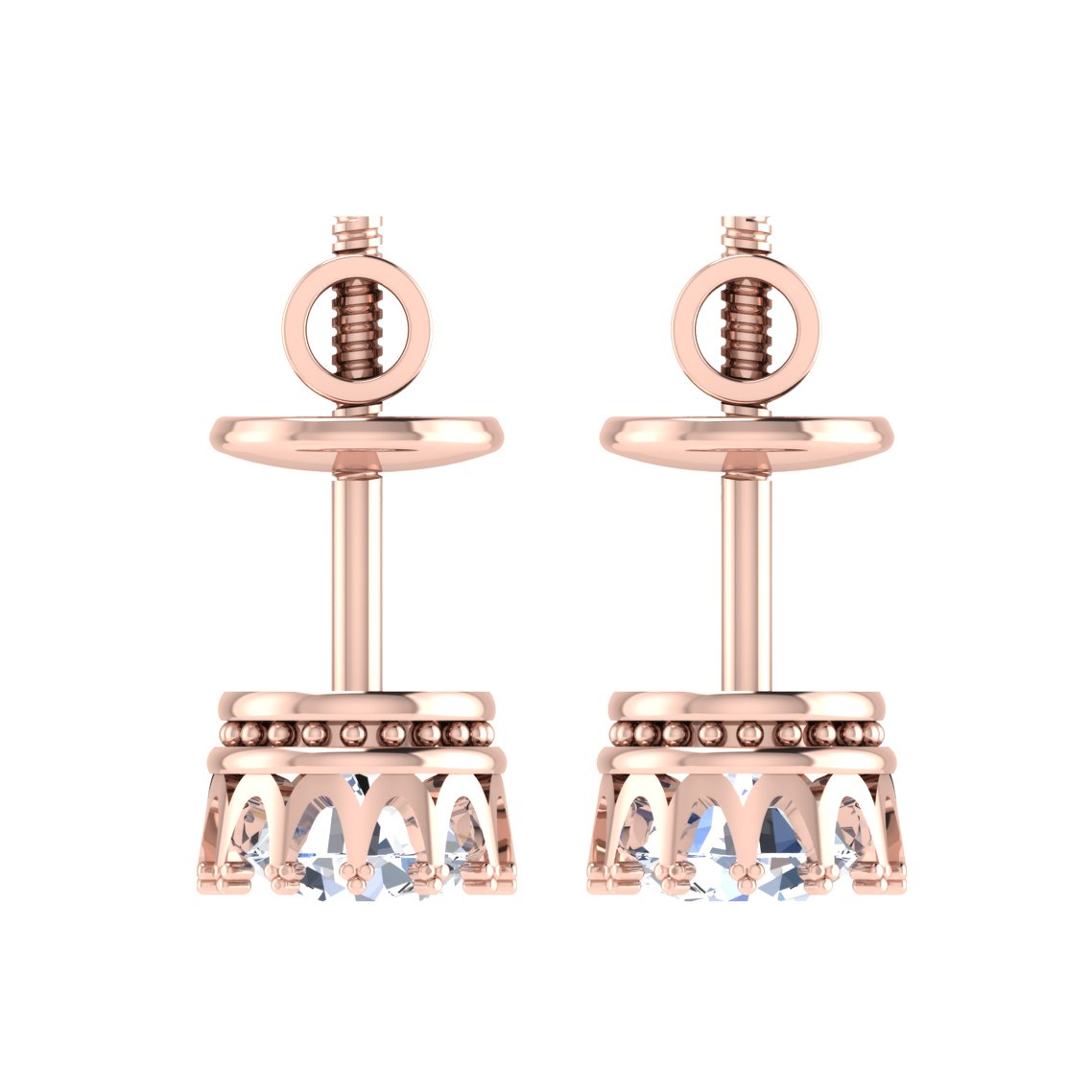 Elegant Solitaire Diamond Earring In Pure Gold By Dhanji Jewels