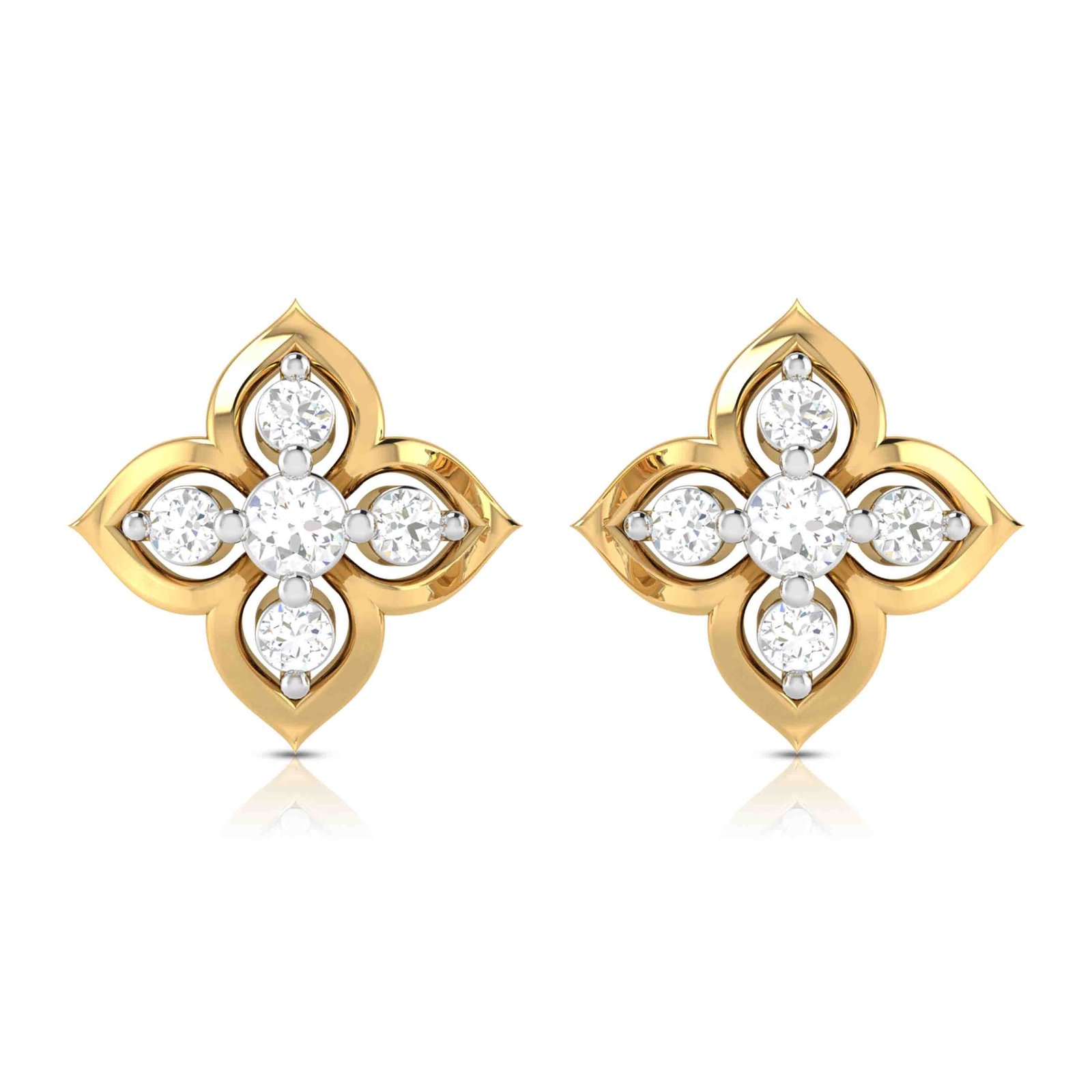 Emblem Diamond Earrings In Pure Gold By Dhanji Jewels