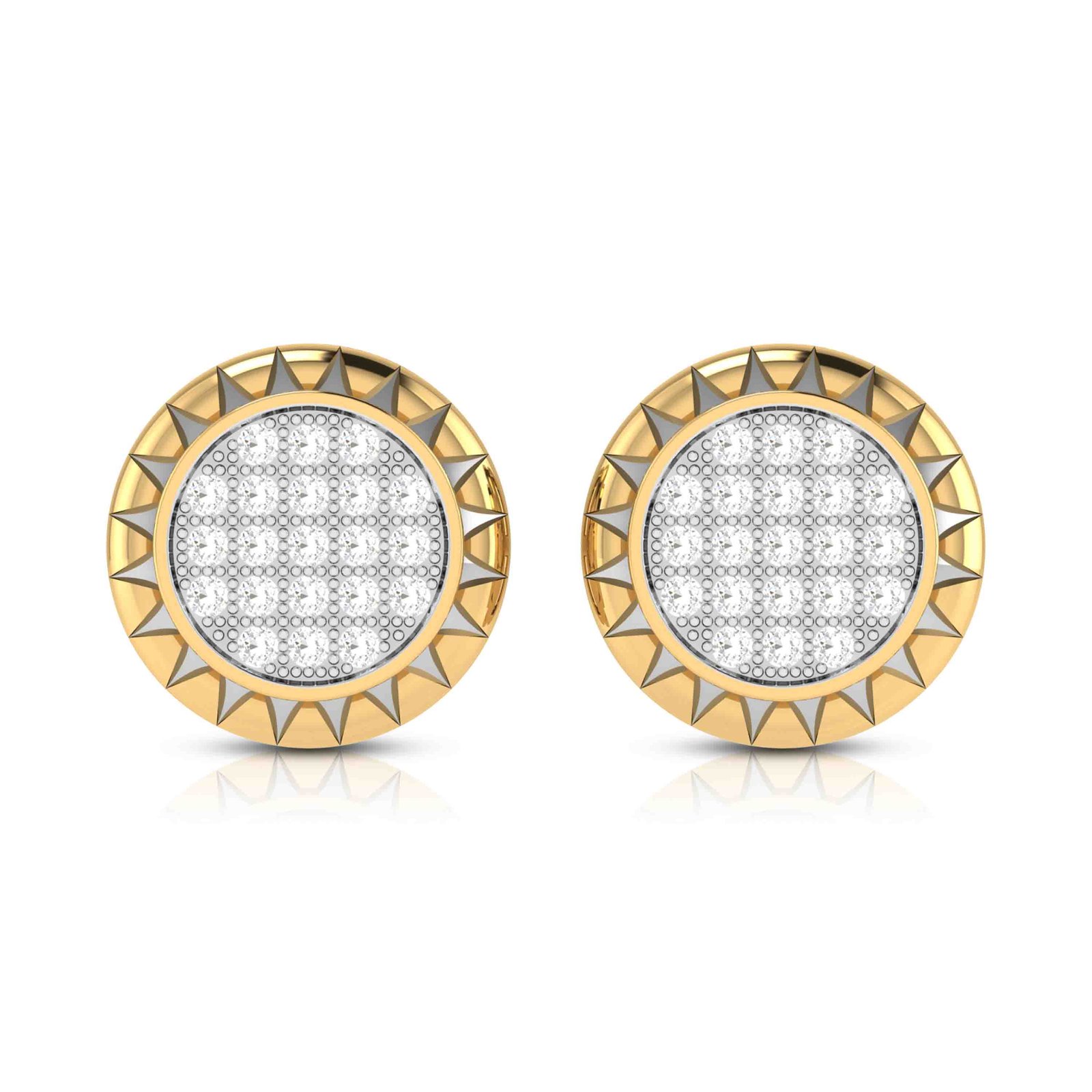 Rays Of Glory Diamond Earring In Pure Gold By Dhanji Jewels