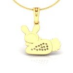 Bunny Loves Carrot Diamond Pendant In Pure Gold By Dhanji Jewels