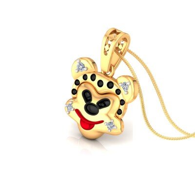 Naughty Mickey Diamond Pendant In Pure Gold By Dhanji Jewels