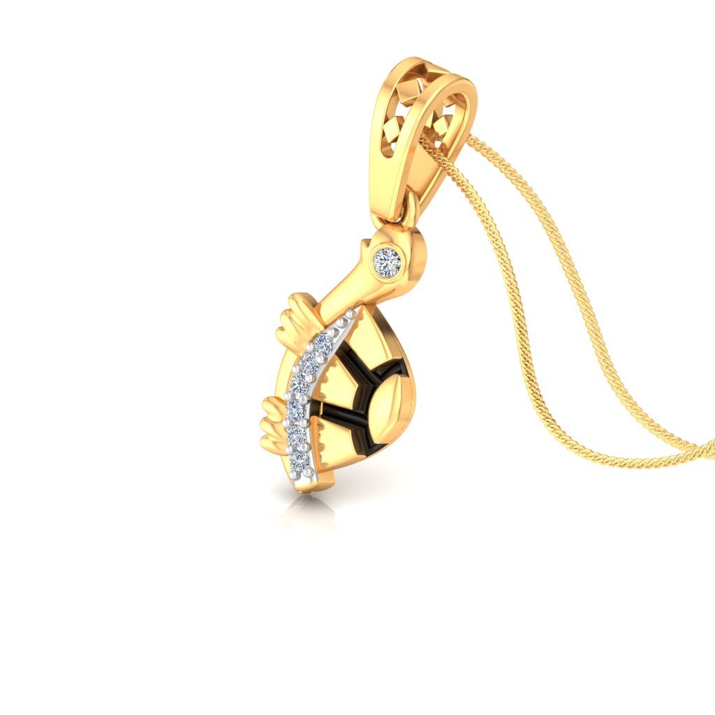 Encouraging Turtle Diamond Pendant In Pure Gold By Dhanji Jewels
