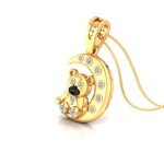 Teddy On Moonswing Diamond Pendant In Pure Gold By Dhanji Jewels