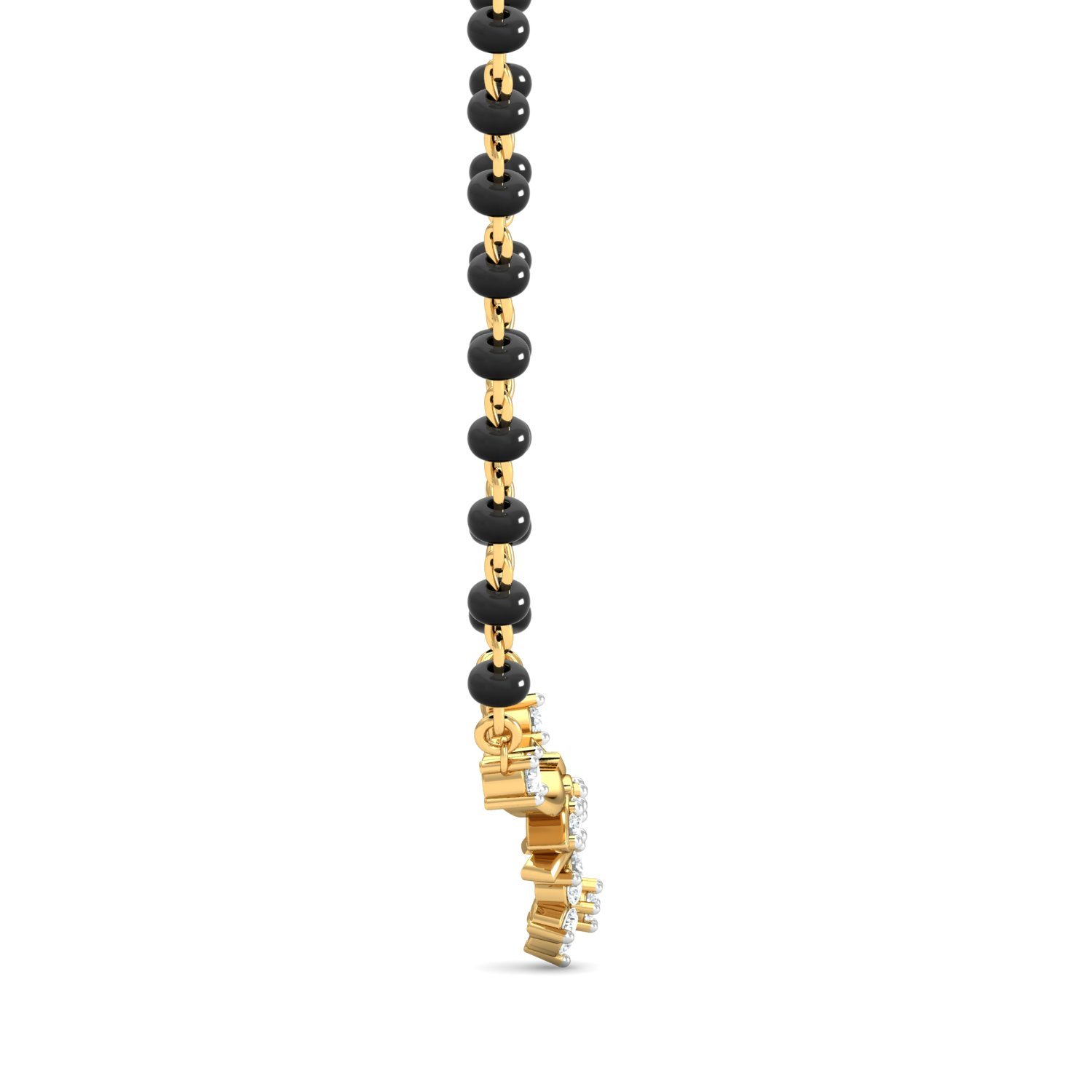 Classy Diamond Mangalsutra Pendant In Pure Gold By Dhanji Jewels