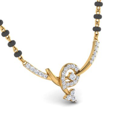 Prosperous Love Diamond Mangalsutra Pendant In Pure Gold By Dhanji Jewels
