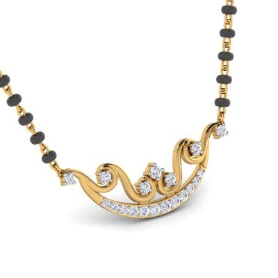 Fabulous cord Diamond Mangalsutra Pendant In Pure Gold By Dhanji Jewels