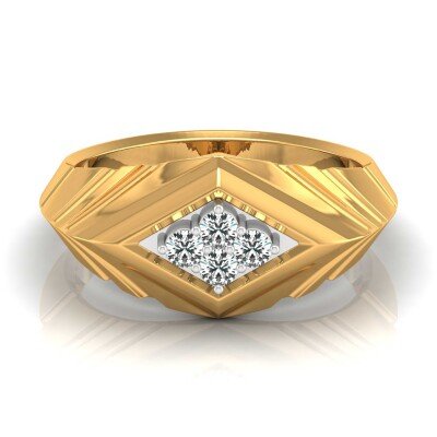 Gentleman's Love Diamond Ring In Pure Gold By Dhanji Jewels
