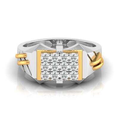 Intricate Love Man's Diamond Ring In Pure Gold By Dhanji Jewels