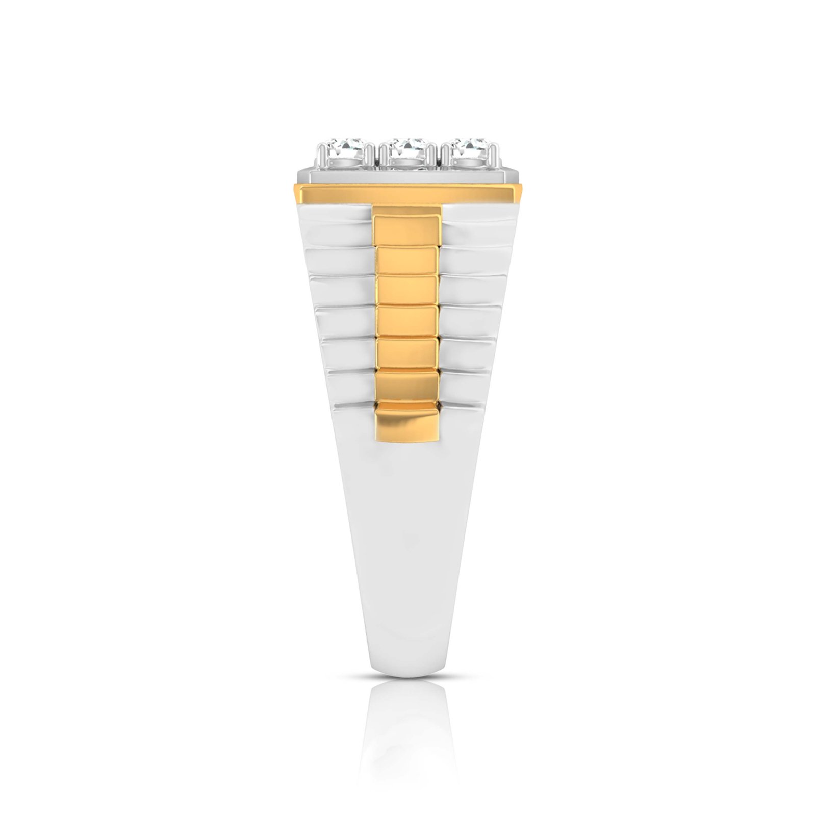 Dual Tone Man's Diamond Ring In Pure Gold By Dhanji Jewels