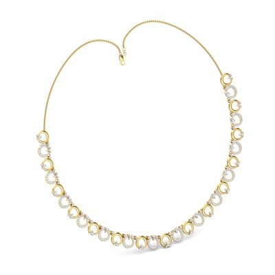 Twisted Circles Diamond Necklace In Pure Gold By Dhanji Jewels