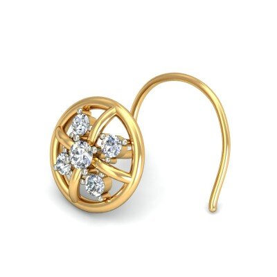 Wheel Of Pride Diamond Nosepin In Pure Gold By Dhanji Jewels