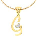 G For Gifted Diamond Pendant In Pure Gold By Dhanji Jewels