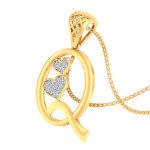 Q For Quaint Diamond Pendant In Pure Gold By Dhanji Jewels