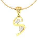 S For Special Diamond Pendant In Pure Gold By Dhanji Jewels