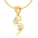 S For Special Diamond Pendant In Pure Gold By Dhanji Jewels