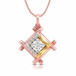 Squarish Frame Diamond Pendant In Pure Gold By Dhanji Jewels