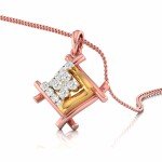 Squarish Frame Diamond Pendant In Pure Gold By Dhanji Jewels