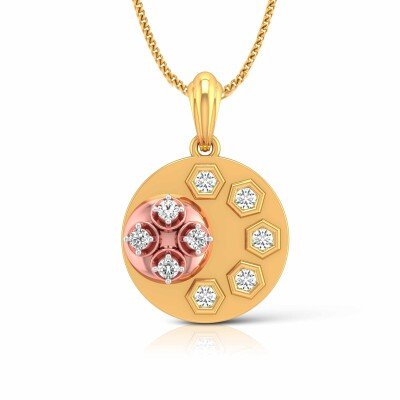Palette Disk Diamond Pendant In Pure Gold By Dhanji Jewels
