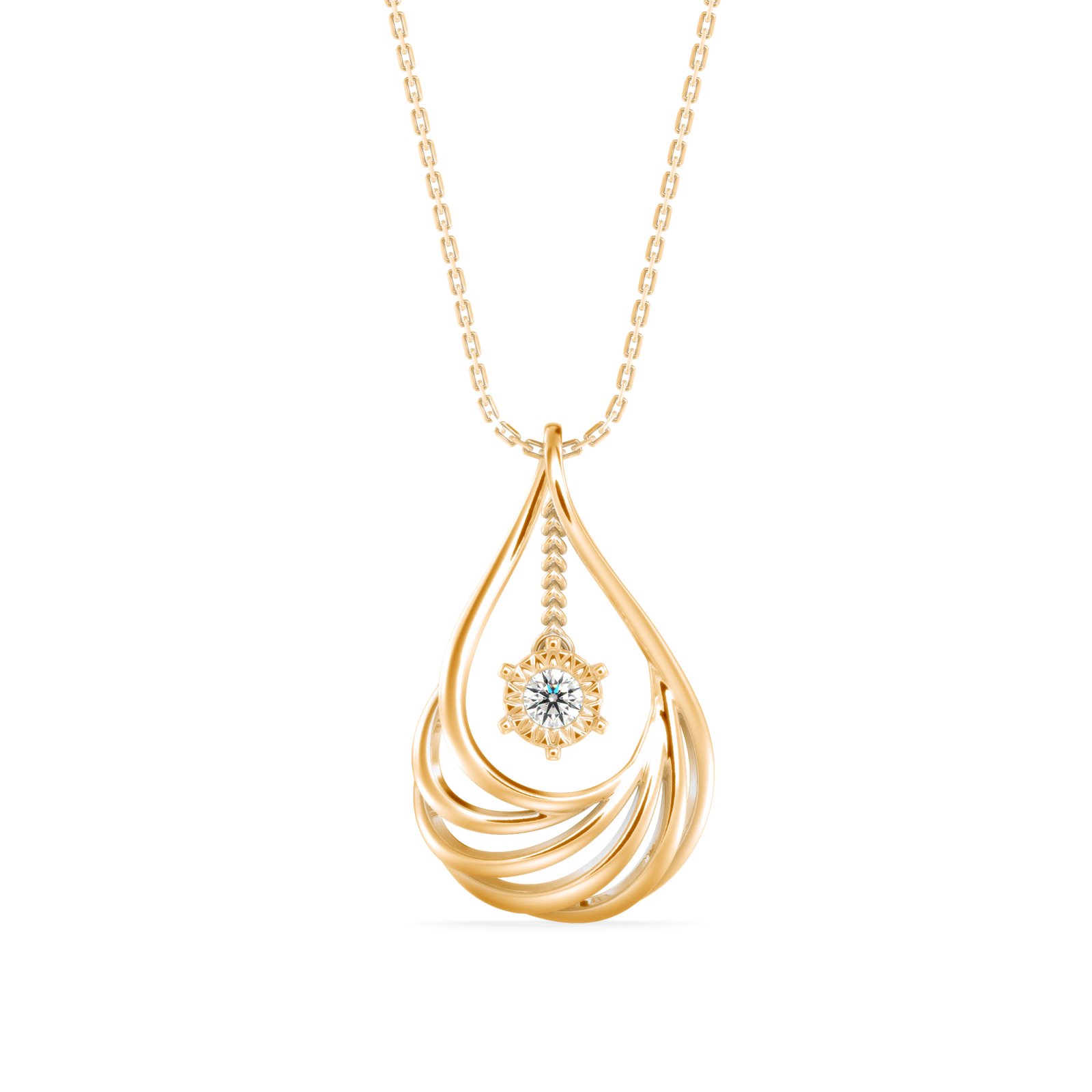 Pendulum Diamond Pendant In Pure Gold By Dhanji Jewels