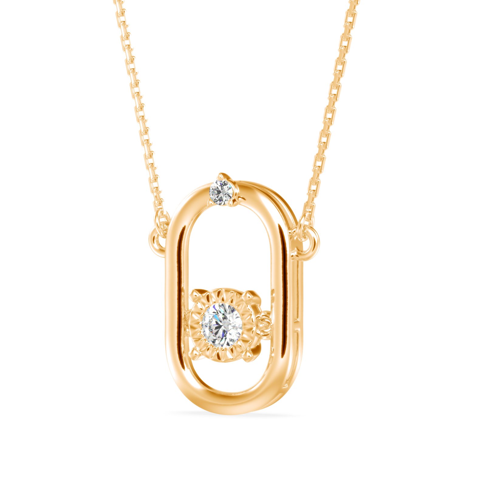 Oval Shaped Diamond Pendant In Pure Gold By Dhanji Jewels