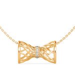 Hourglass Bow Diamond Pendant In Pure Gold By Dhanji Jewels