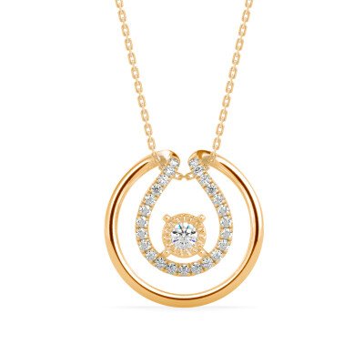 Horseshoe Diamond Pendant In Pure Gold By Dhanji Jewels