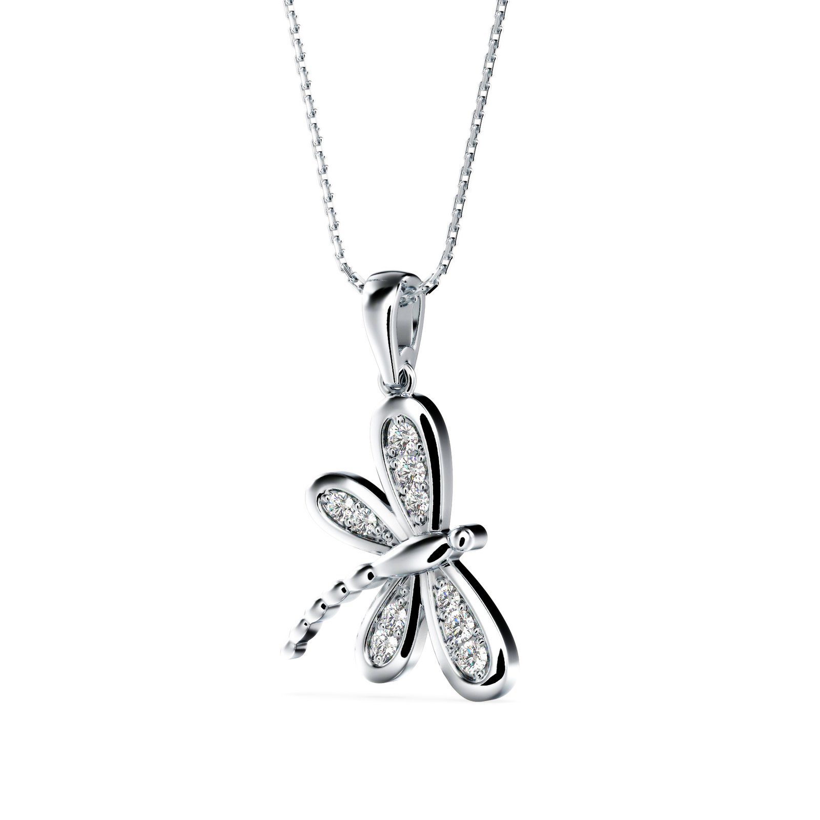Be Like Dragonfly Diamond Pendant In Pure Gold  By Dhanji Jewels