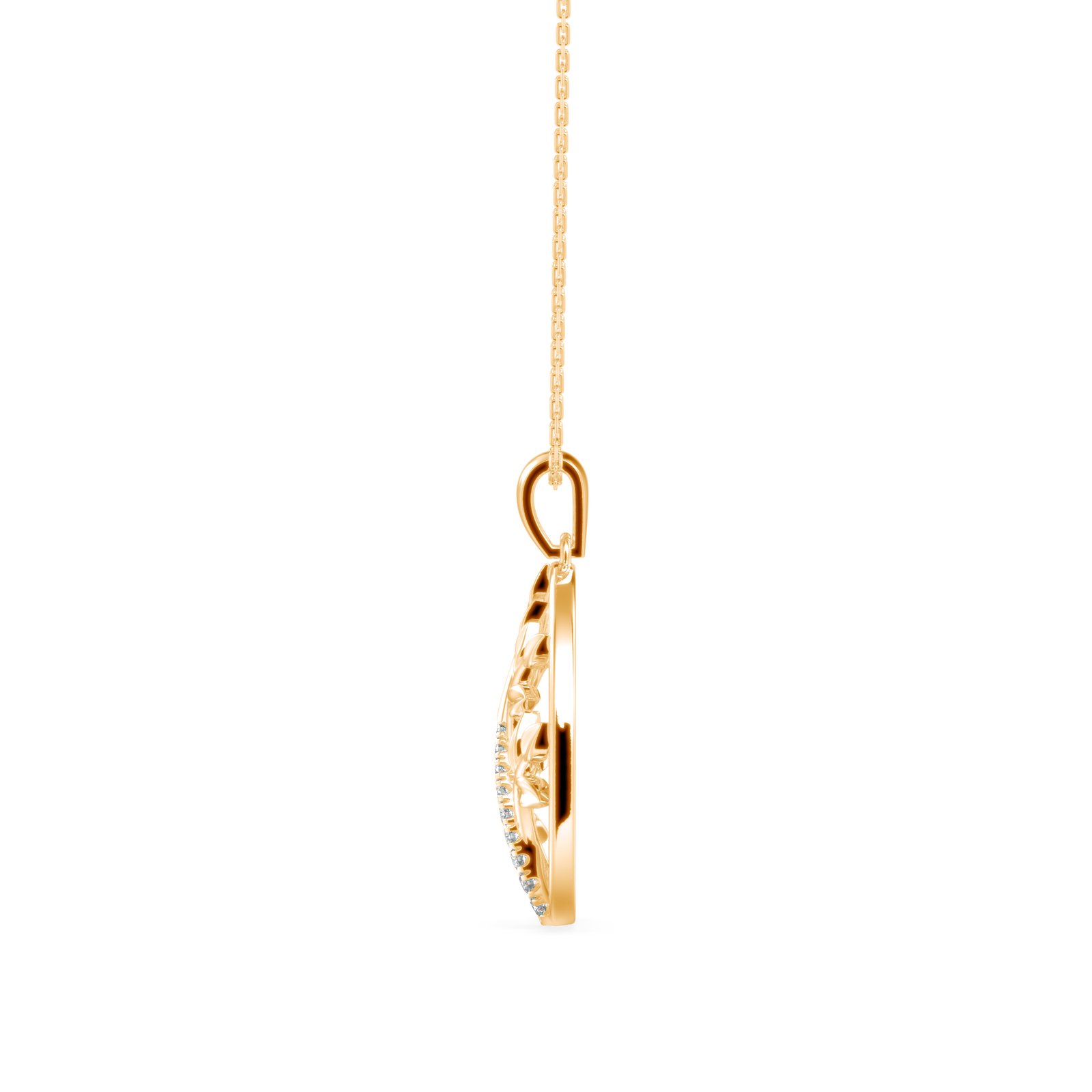 Tree Of Lifespan Diamond Pendant In Pure Gold By Dhanji Jewels