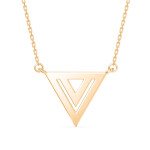 Double Triangle Diamond Pendant In Pure Gold By Dhanji Jewels